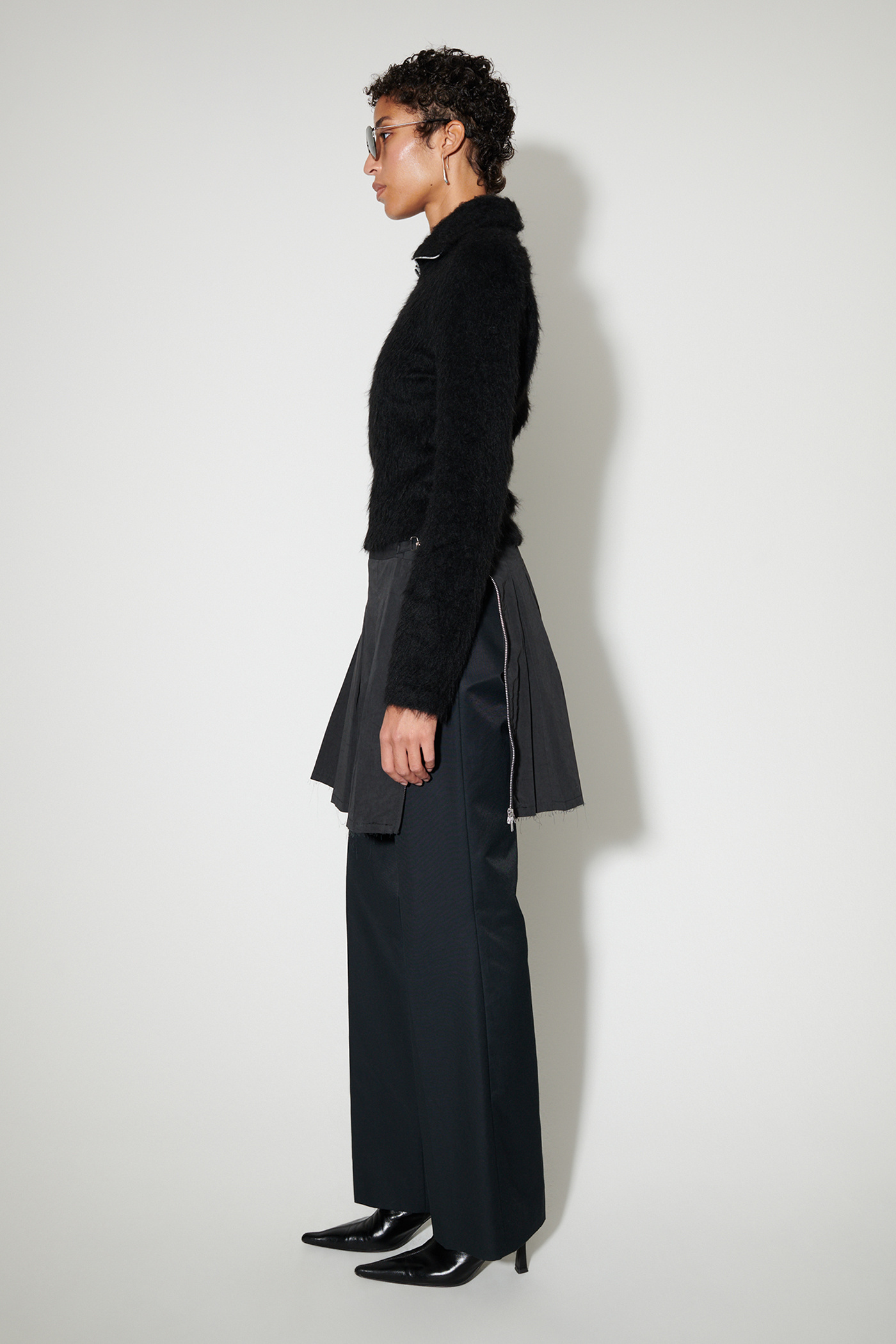 Our Legacy - Slim Zip Longsleeve Black Alpaca