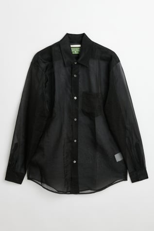 Initial Shirt Black Technical Organza