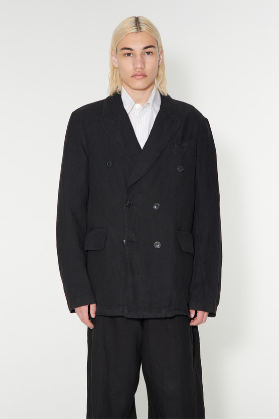 Our Legacy - Unconstructed DB Blazer Overdyed Black Linen