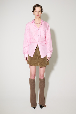 Apron Shirt Pink Cotton Silk