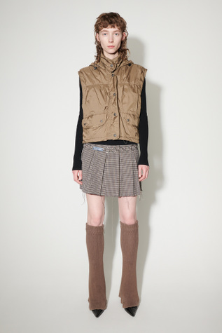 Cropped Exhale Puffa Vest Cavalry Olive Aero Nylon