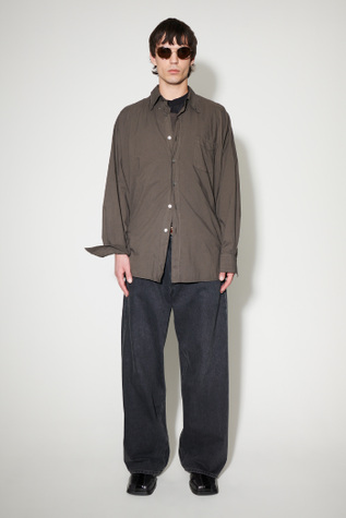 Borrowed Bd Shirt Faded Brown Cotton Voile