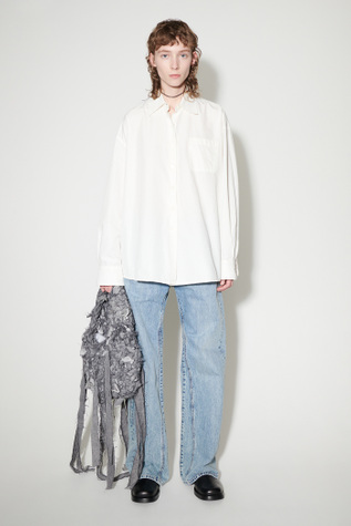 Borrowed Shirt White Peached Cupro Poplin