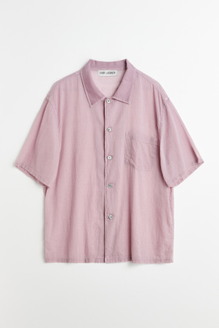 Box Shirt Shortsleeve Dusty Lilac Coated Voile