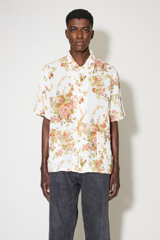 Elder Shirt Shortsleeve White Floral Tapestry Print