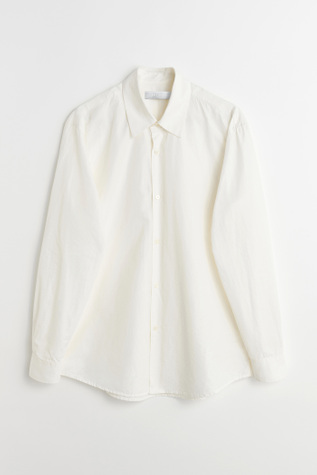 Formal Shirt White Peached Cupro Poplin