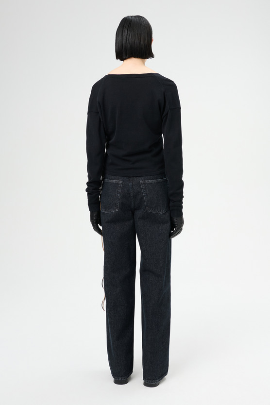★OUR LEGACY★ ニット パーカー Shadow Black Crispy Cotton Our Legacy - Knitted Hoodie Shadow Black Crispy Cotton