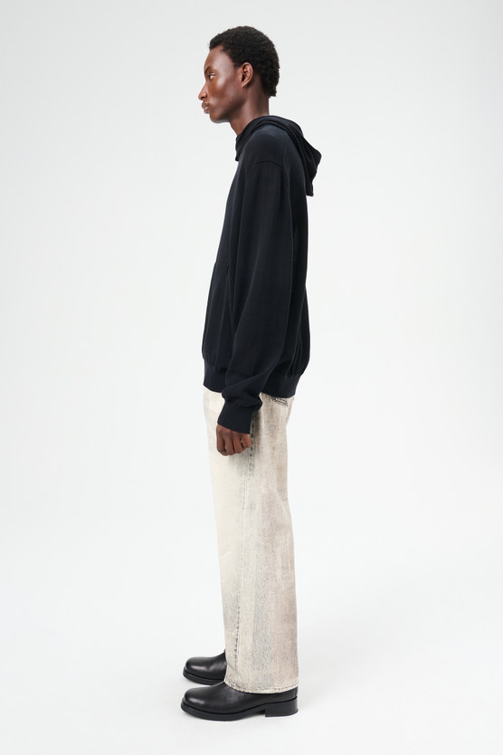 Our Legacy - Knitted Hoodie Shadow Black Crispy Cotton