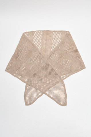 Triangle Scarf Beige Melange Linen
