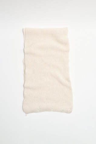 Grand Knitted Scarf Natural Tousled Cotton