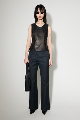 Biker Top Supple Black Leather