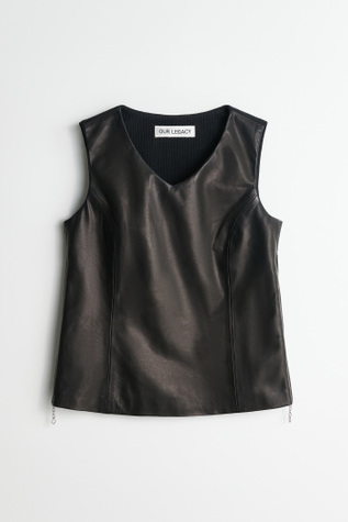 トップス Our Legacy BOX SLEEVELESS Black Our Legacy - Heusen Shirt Shortsleeve Black All Day Poplin