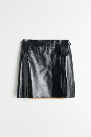 Short Sarong True Dye Black Leather