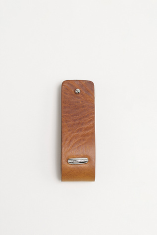 Pierced Key Holder Saffron Leather