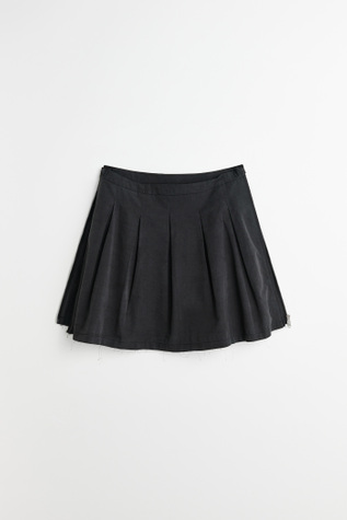 Object Skirt Black Peached Cupro Poplin