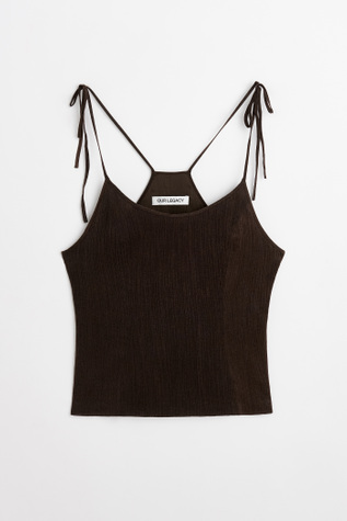 String Tank Plum Coated Voile