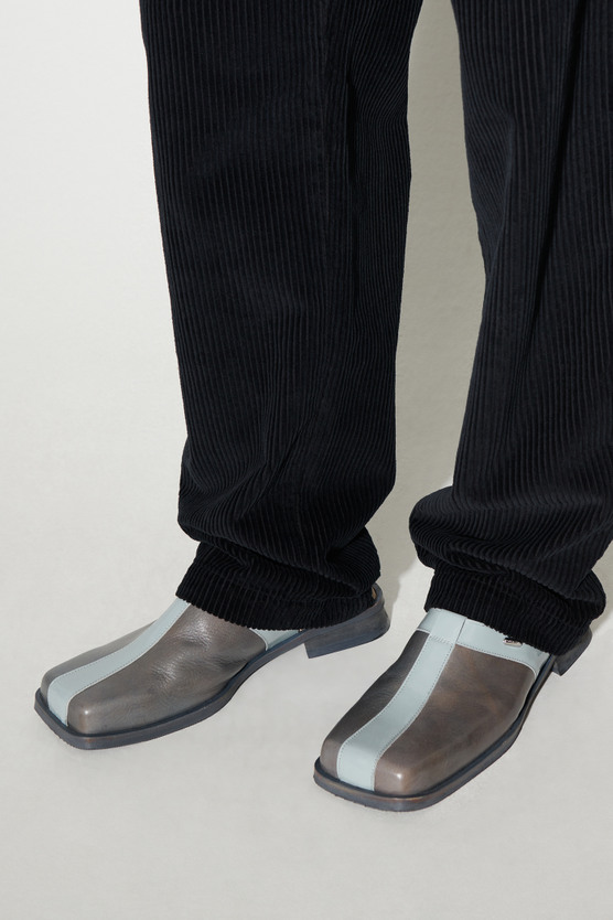 靴 ourlegacy BLUNT MULE Black leather Our Legacy - Blunt Mule Top Dyed Black Leather