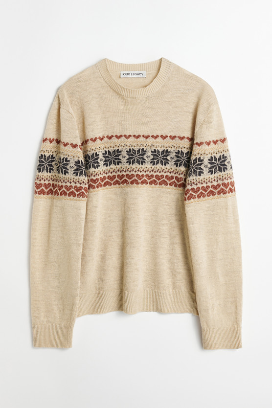 トップス OUR LEGACY BASE ROUNDNECK Our Legacy - Base Roundneck Snow Fairisle Hemp