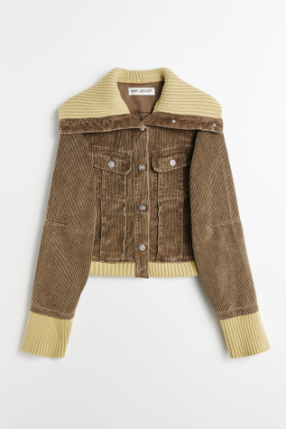 Knitted Lasso Jacket Brown Enzyme Cord