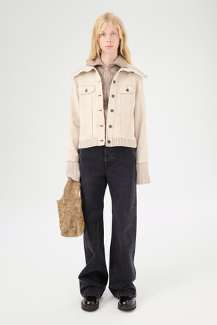 Knitted Lasso Jacket Ghost Attic Wash Denim