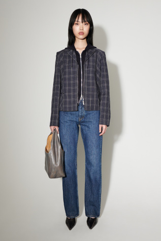 Linear Cut Deep Blue Chain Twill