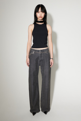 Treble Cut Washed Grey Torino Stripe