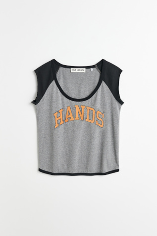 Deep Neck Shortsleeve University Of Hands Print