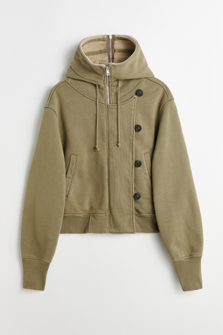 Flight Hood Olive Hefty Fleece