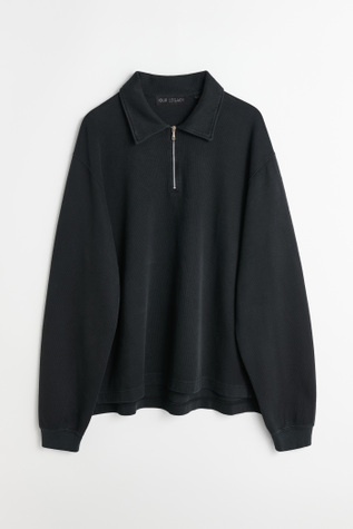 Lad Sweatshirt Worn Black Athletic Rib