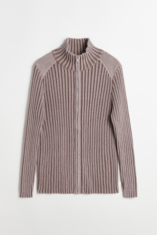 Classic Zip Cardigan Pink Cast Cotton Cash