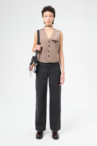 Cut Waistcoat Muddy Lavender Lyo Wool