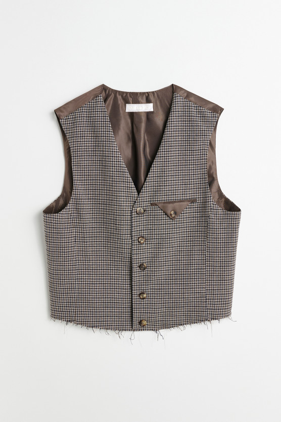 新品 OUR LEGACY CUT WAISTCOAT カットオフ ベスト Our Legacy - Cut Waistcoat Old Money Check