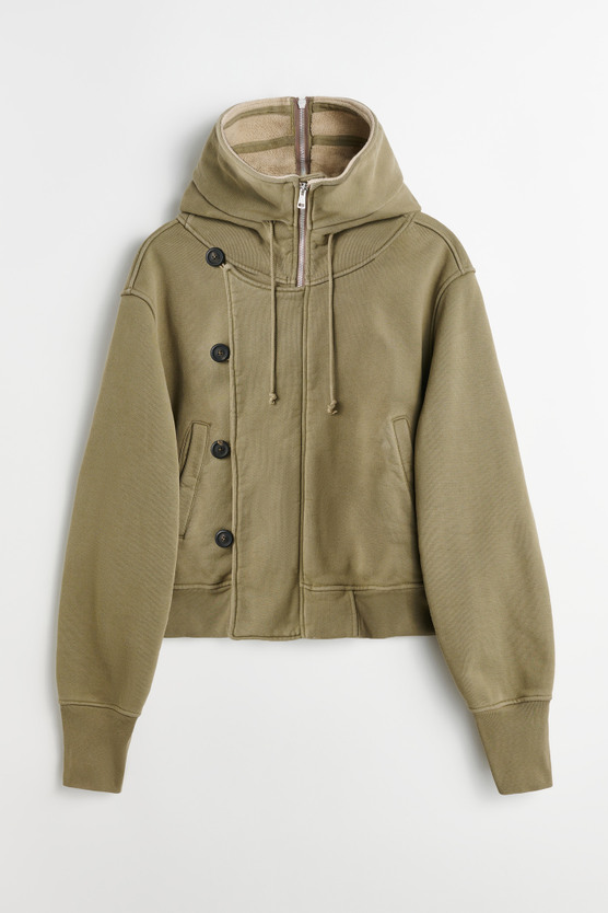Our Legacy - Flight Hood Olive Hefty Fleece