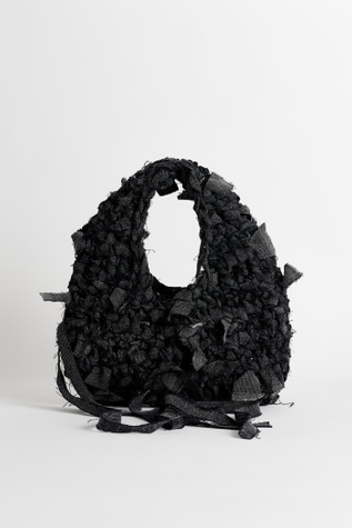 Crochet Bag Overdyed Black Chain Twill