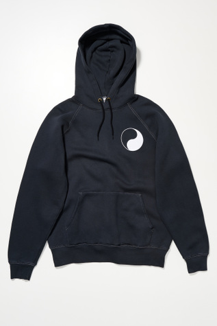 Work Shop Hood Black Yin Yang Print