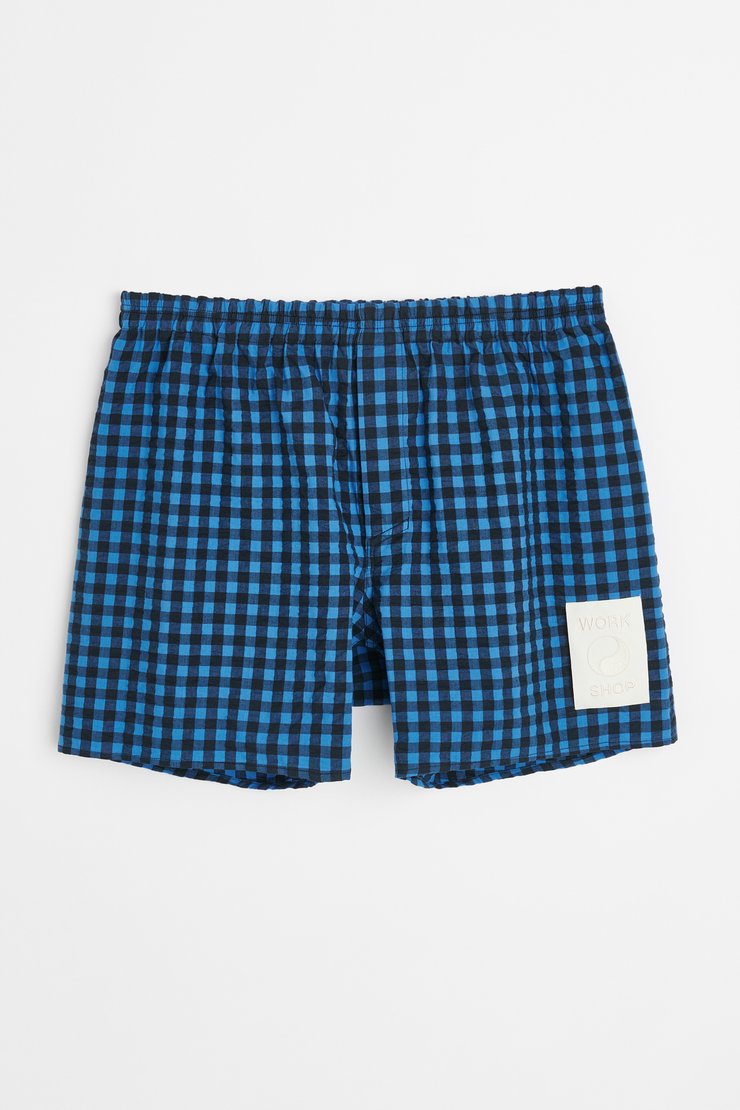 ★Wai Kei★ Check Boxer Shorts Blue YKBD02PT01-4 ☆Wai Kei☆ Check Boxer Shorts Blue YKBD02PT01-4 IZOD Men's