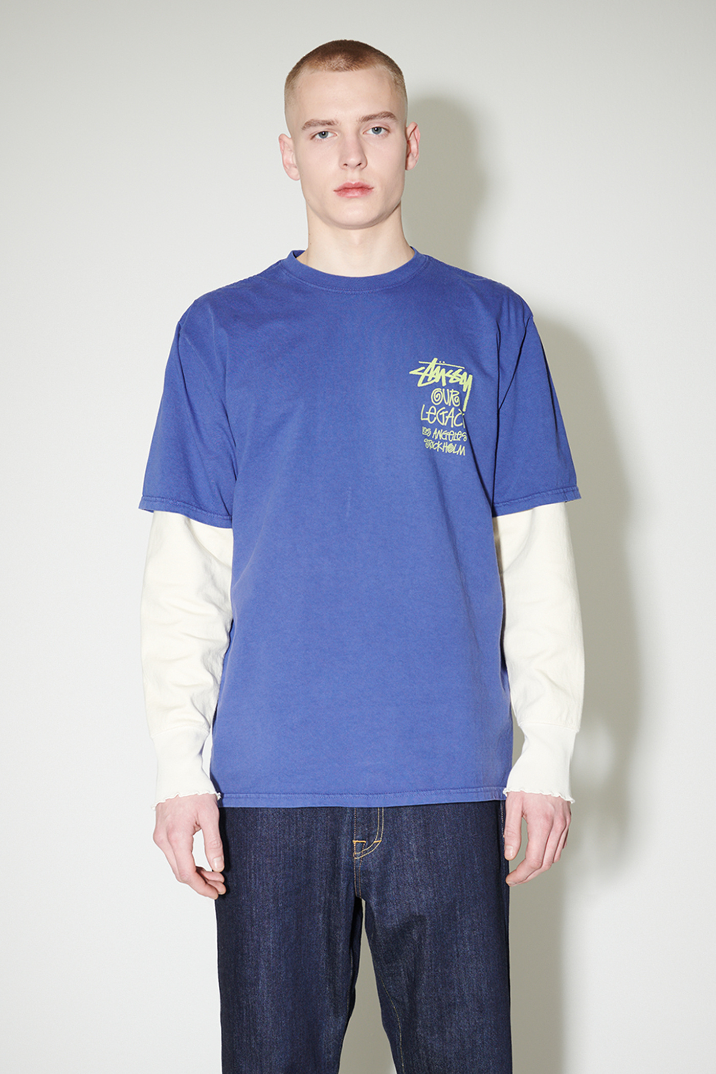 Our Legacy - OL Surfman Pig. Dyed Tee Blueberry