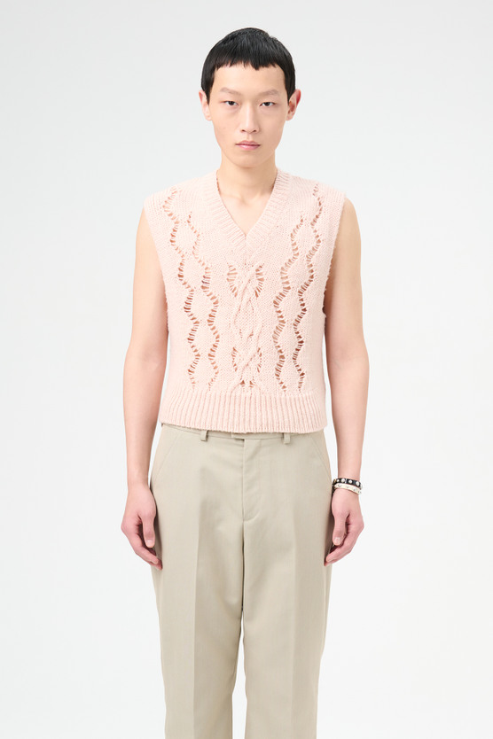 Our Legacy - Cable Michigan Tank Delicate Pink Fisherman Wool