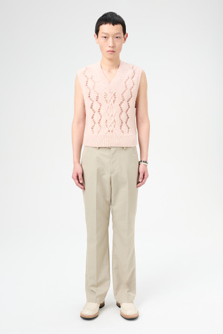 Cable Michigan Tank Delicate Pink Fisherman Wool