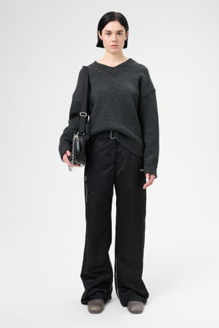 Pilot Trouser Black High Gloss Sateen