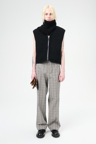 Top Vest Evening Black Boucle Wool