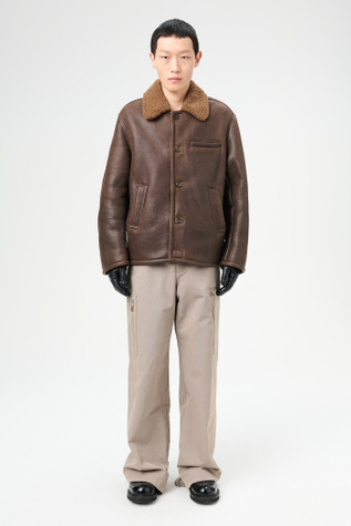 Alaska Jacket Rustic Grain Brown Shearling