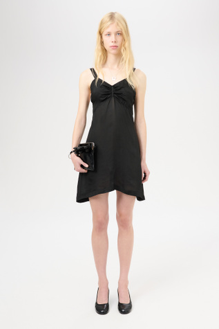 Apron Dress Noir Stripe Sheer Viscose Silk