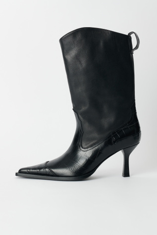 Texan Boot Black Saloon Leather