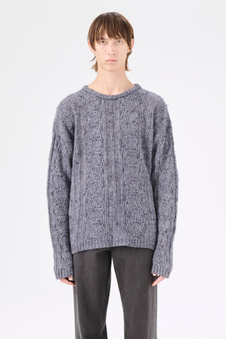 【COSYHARU】Pop-up open collar knit Our Legacy - Popover Roundneck Stormy Blue Zombie Acrylic