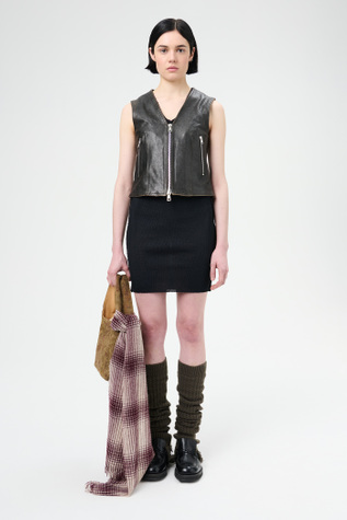 Ripley Vest Worn Brown Lambskin