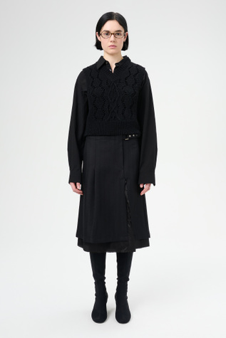 Clasp Skirt Maitre D Black Wool