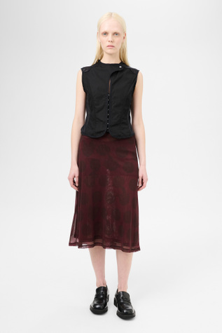 Ballon Skirt Dotted Pink Print Mesh