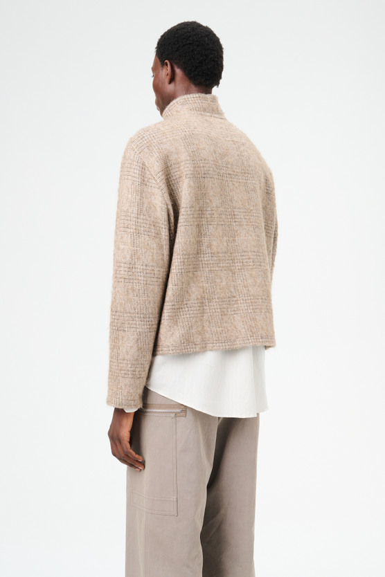 ジャケット・アウター SHRUNKEN FULLZIP POLO BEIGE HOUND CHECK DPTO — Beige Hound Check Shrunken Fullzip Polo