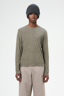 OUR LEGACY ロングポロシャツ　24ss Our Legacy - Slim Zip Longsleeve Indulgent Choco Cable Jacquard